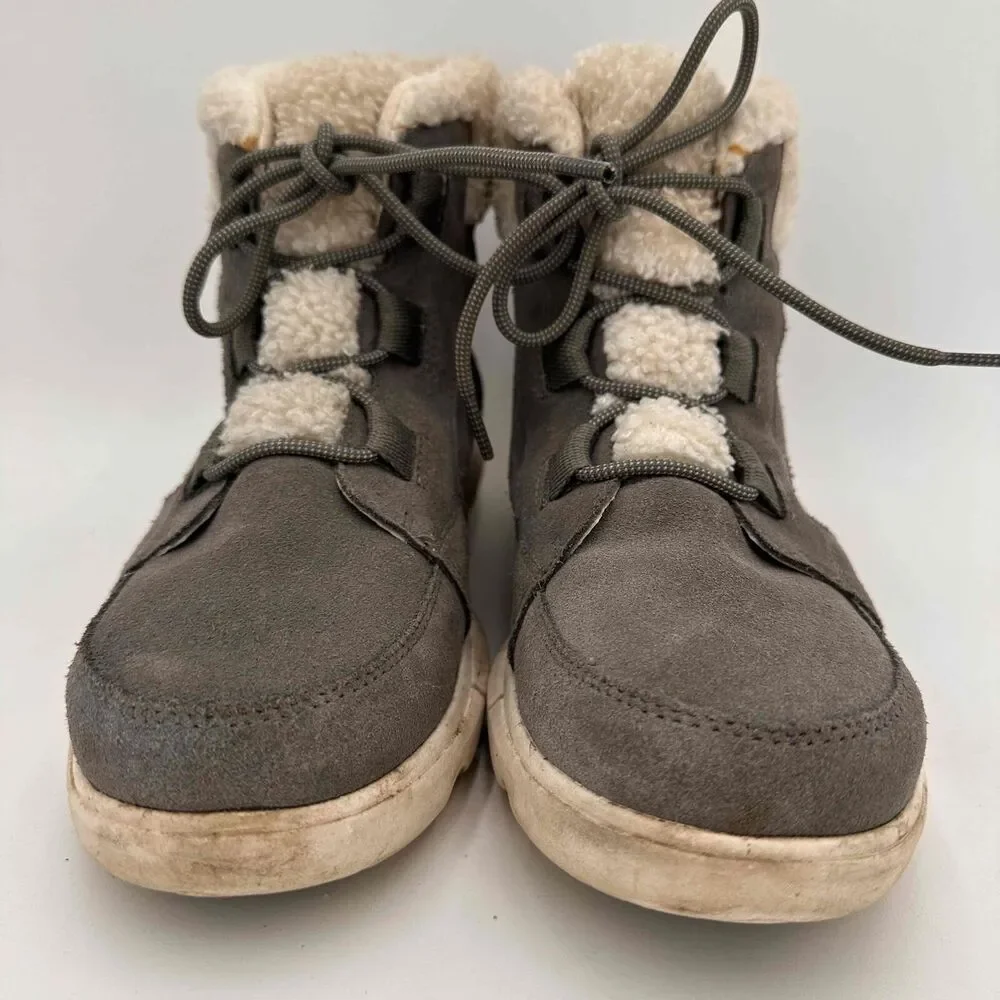 SOREL Explorer II Next Carnival Gray Suede Shearling Ankle Boots Size 10